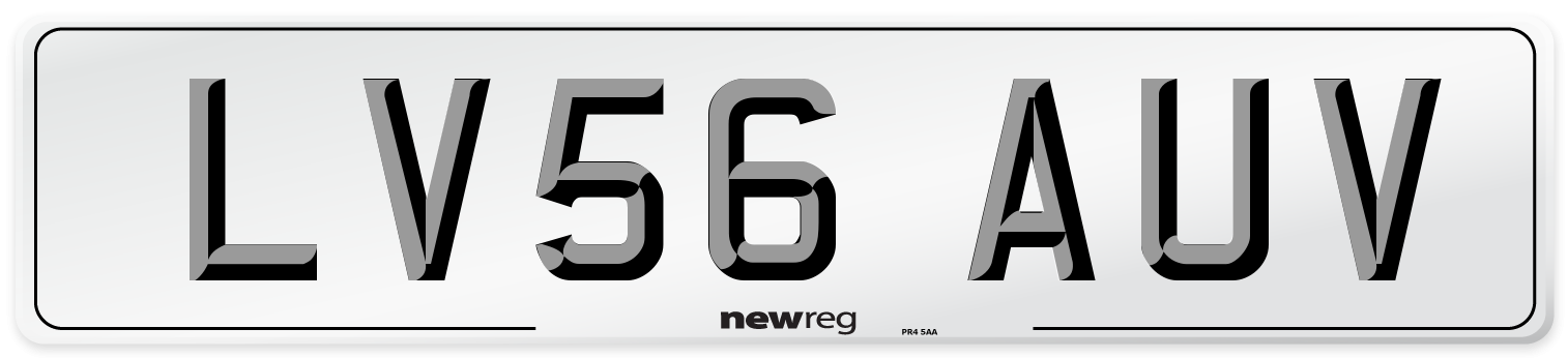 LV56 AUV Number Plate from New Reg